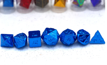 HYMGHO - 10MM Mini Metal RPG Dice Set - Blue | Odin's Place