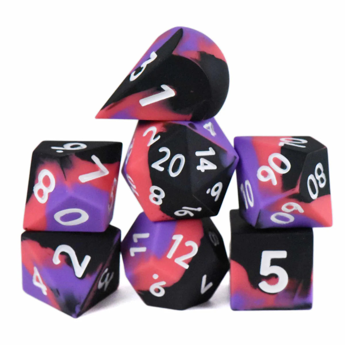 DND Dice Poly 7 Dice Set: Chonky Edgelord Oversize (Silicone) | Odin's Place