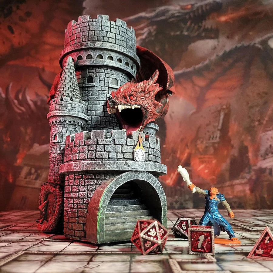 Forged Gaming Red Dragon Dice Tower | Odin's Place