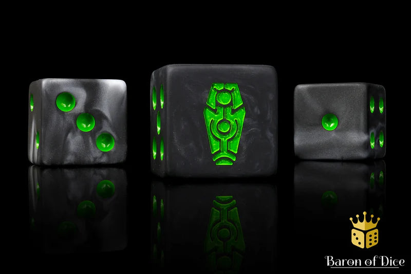 Barron of Dice: Day of The Dead Dice - Green Coffin | Odin's Place