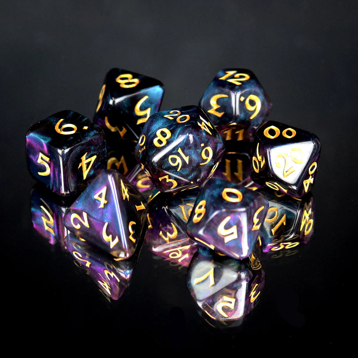 Die Hard Dice: Elessia Kybr - Deepwalker with Gold  7 Poly Set | Odin's Place