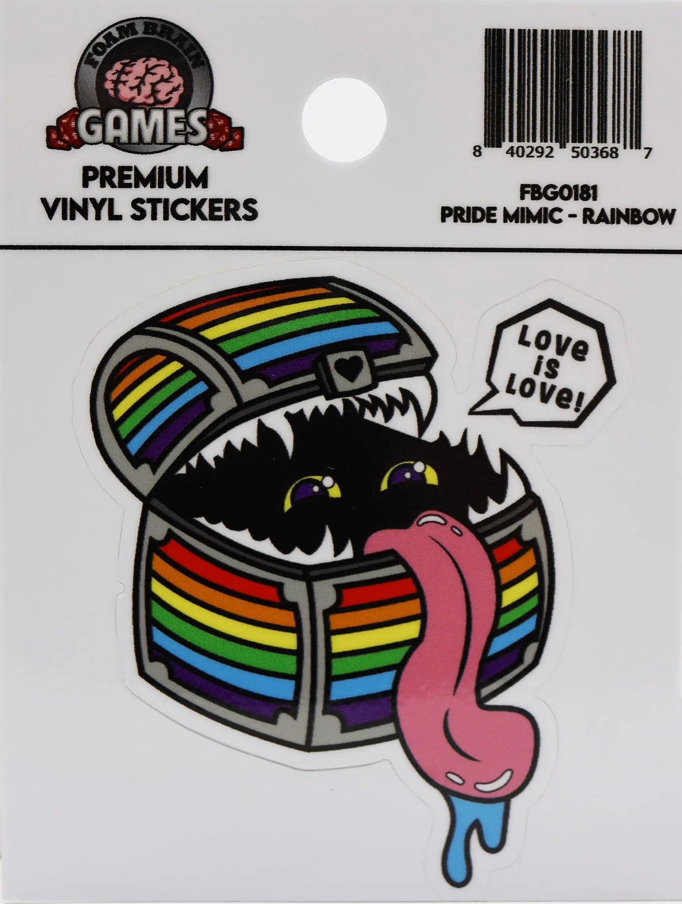 Foam Brain Pride Mimic Sticker: Rainbow | Odin's Place