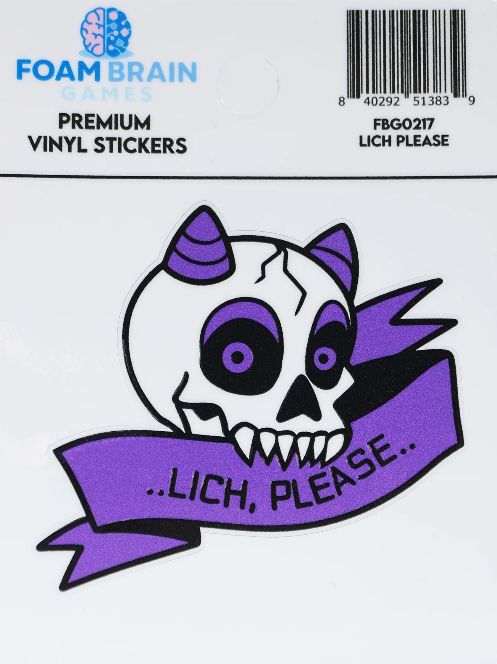 Foam Brain Monster Sticker Lich Please | Odin's Place
