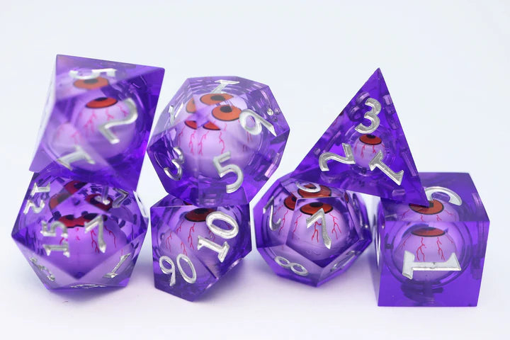 Foam Brain Poly 7 Liquid Core Dice Set Mageshot Moving Eye | Odin's Place