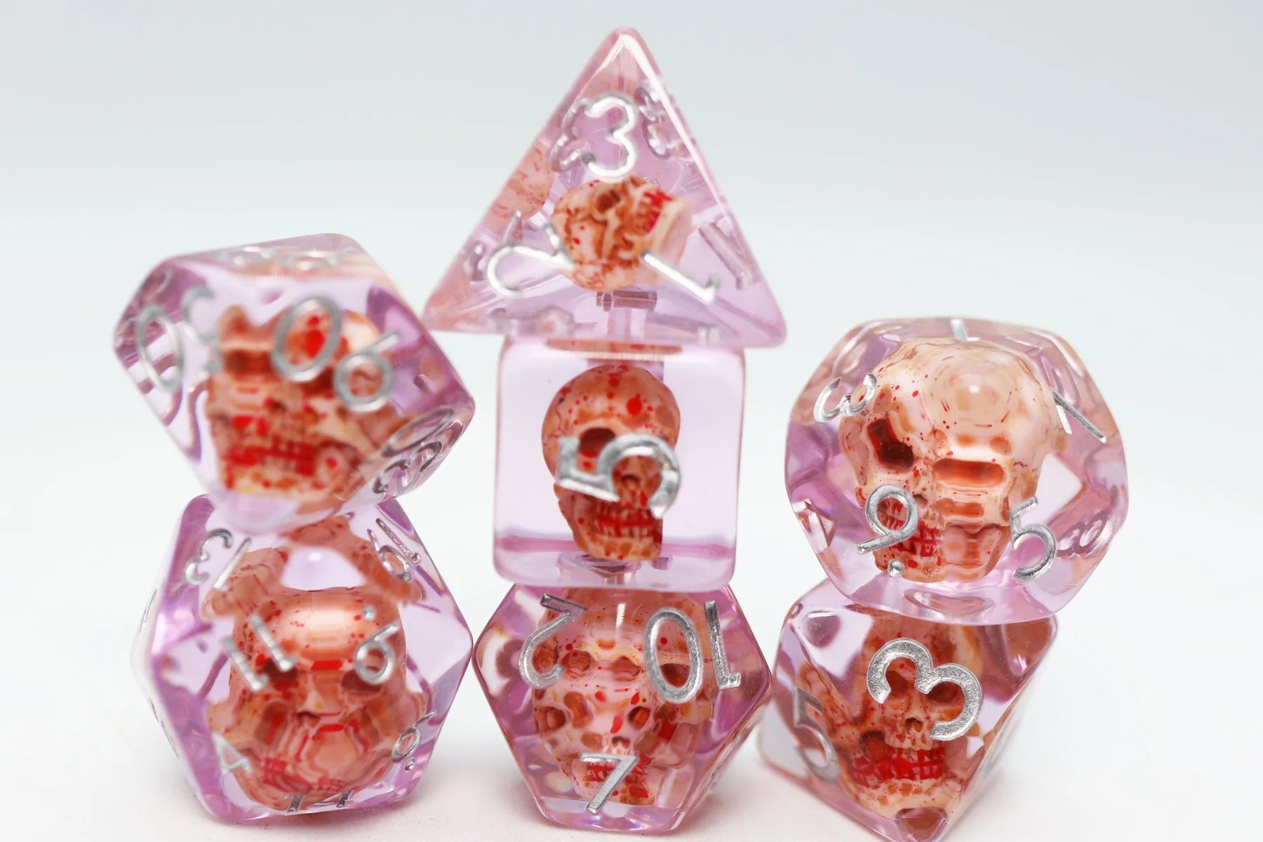 Foam Brain  Bloody Skull Poly 7 Dice Set | Odin's Place