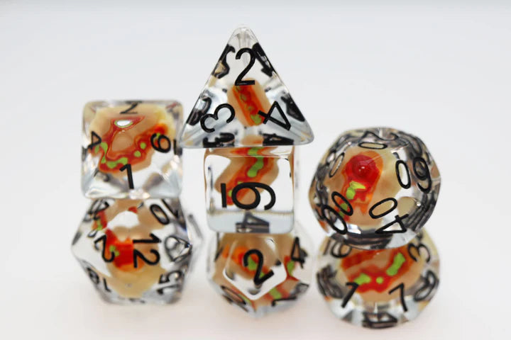 Foam Brain Hot Dog Poly 7 Dice Set | Odin's Place