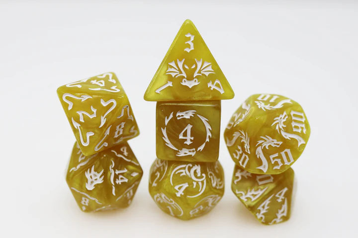 Foam Brain Poly 7 Dice Set Drake's Flight Lightning | Odin's Place