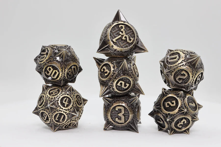 Foam Brain Meteor Storm: Bronze Asteroid Metal RPG Dice Set | Odin's Place
