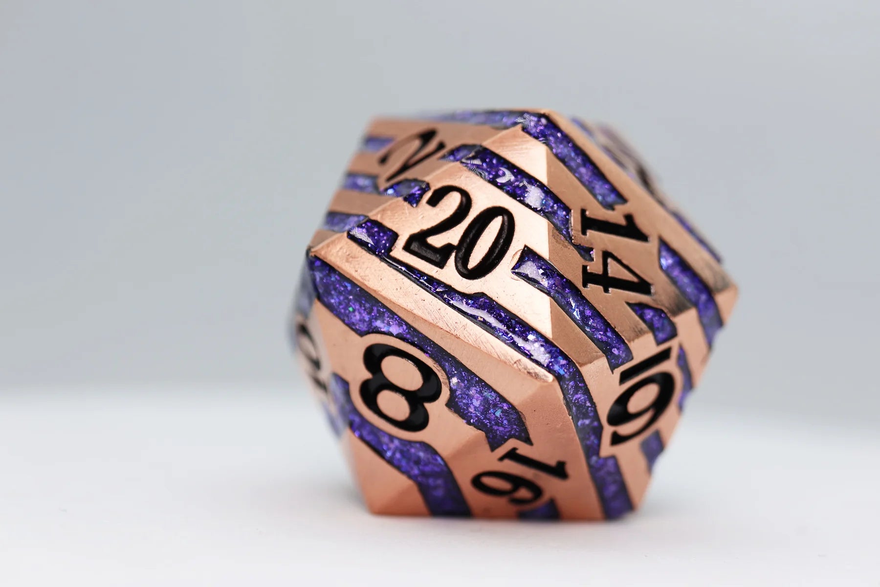 Foam Brain 35mm Metal D20 - Copper with Purple Mica | Odin's Place