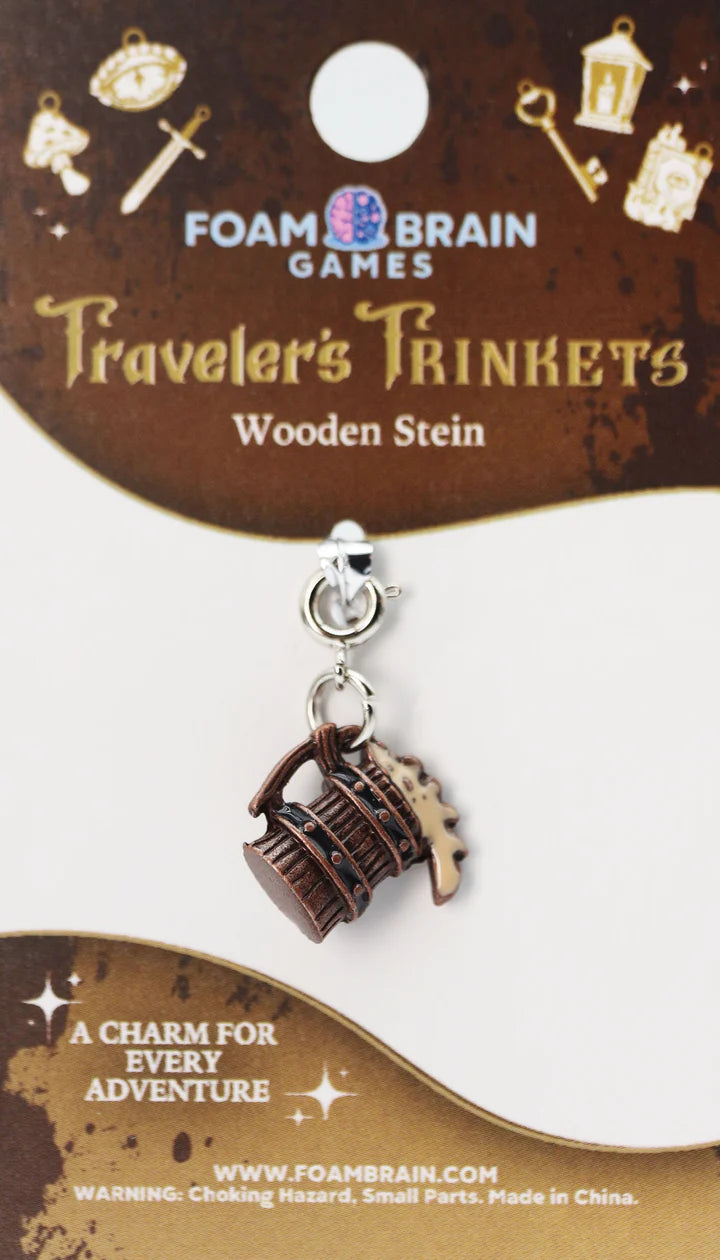 Foam Brain Traveler's Trinkets: Wooden Stein Charm | Odin's Place