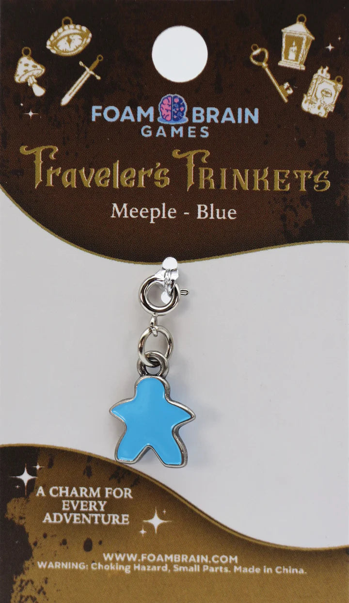 Foam Brain Traveler's Trinkets: Meeple - Blue Charm | Odin's Place