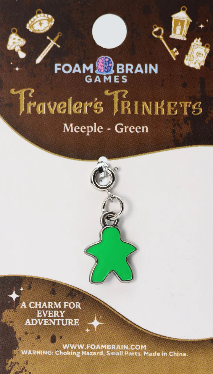 Foam Brain Traveler's Trinkets: Meeple - Green Charm | Odin's Place