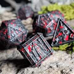 Forged Gaming Cryptic Reliquary Silver Blood Metal Poly 7 Dice Set | Odin's Place