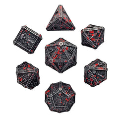 Forged Gaming Cryptic Reliquary Silver Blood Metal Poly 7 Dice Set | Odin's Place