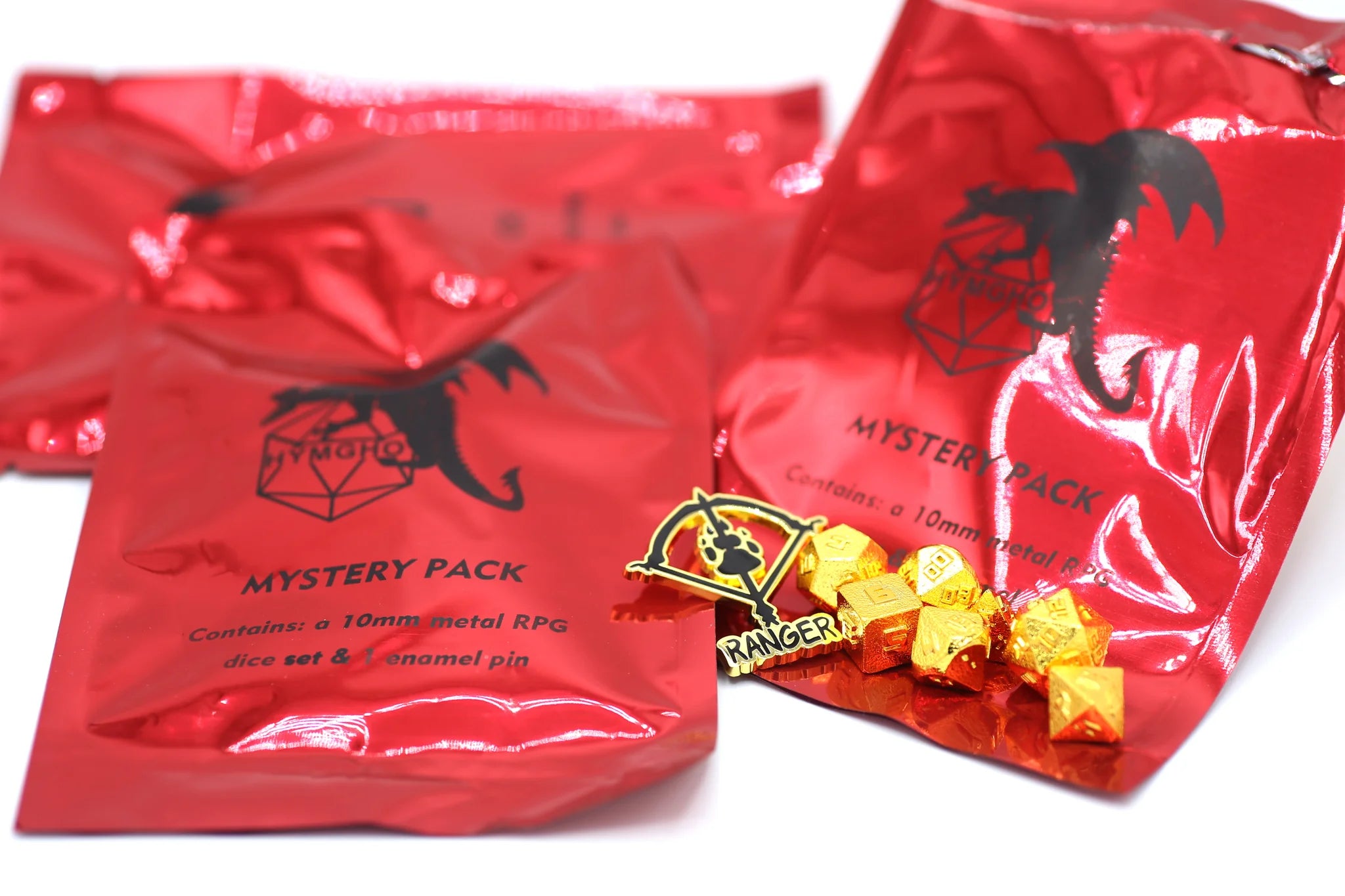 HYMGHO - Mystery Pack of One 10mm mini dice set and 1 enamel pin | Odin's Place