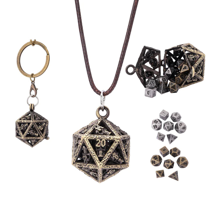 HYMGHO - Grimskull's D20 Locket Gift Set-Ancient Gold | Odin's Place