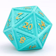 HYMGHO -Solid Metal Mini Behemoth Dice set - Turquoise with Gold | Odin's Place