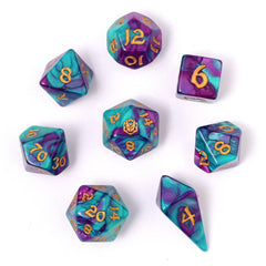 HYMGHO - Wyrmforged Rollers - Rounded Edge 8 Piece Polyhedral Dice sets | Odin's Place