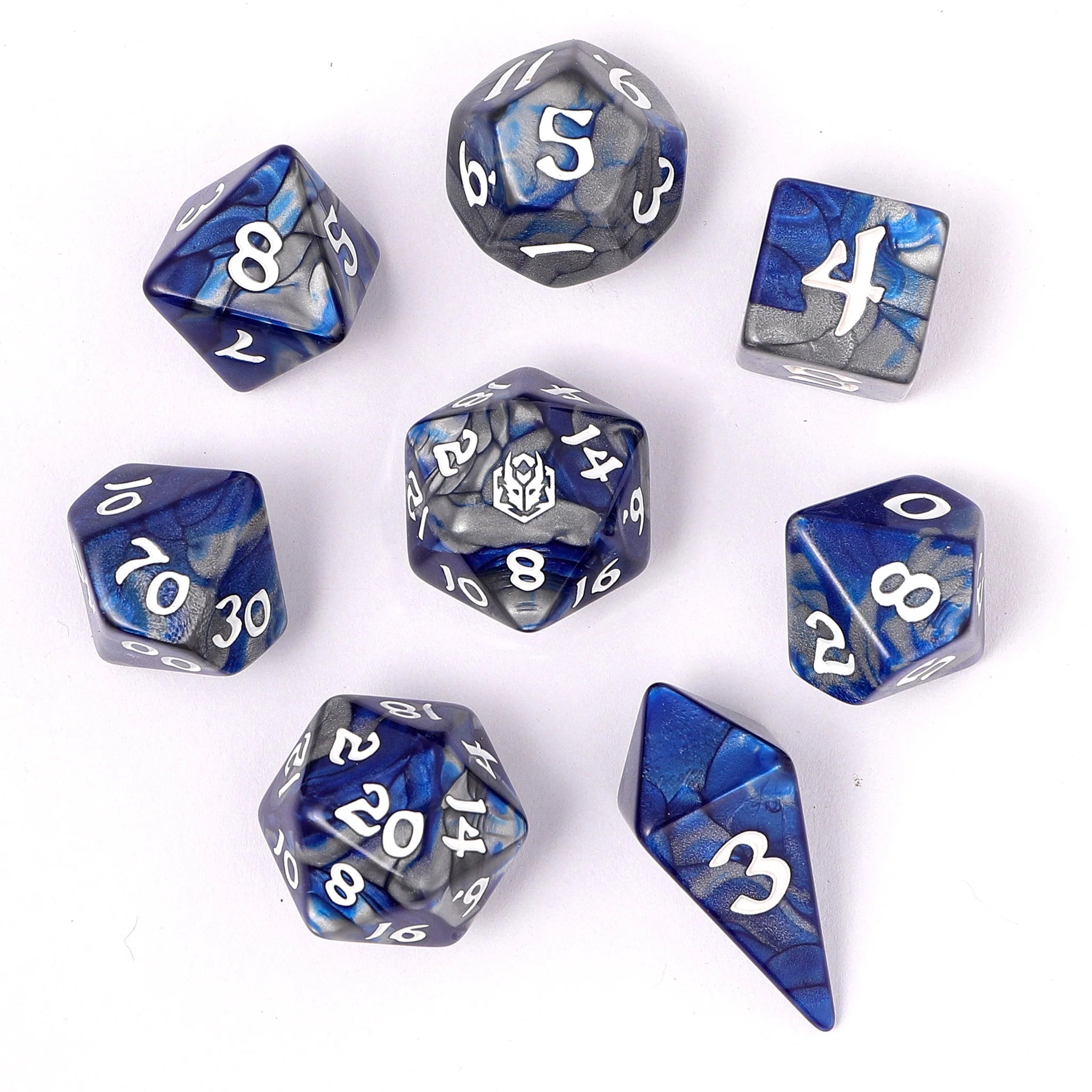 HYMGHO - Wyrmforged Rollers - Rounded Edge 8 Piece Polyhedral Dice sets | Odin's Place