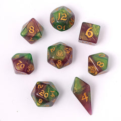 HYMGHO - Wyrmforged Rollers - Rounded Edge 8 Piece Polyhedral Dice sets | Odin's Place