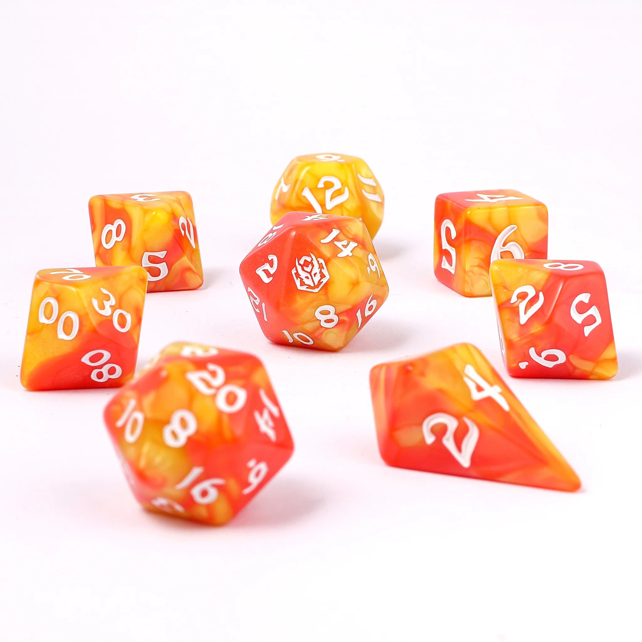 HYMGHO - Wyrmforged Rollers - Rounded Edge 8 Piece Polyhedral Dice sets | Odin's Place
