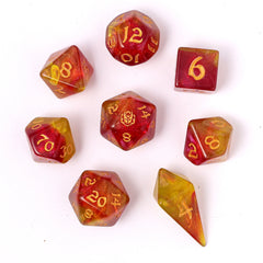 HYMGHO - Wyrmforged Rollers - Rounded Edge 8 Piece Polyhedral Dice sets | Odin's Place