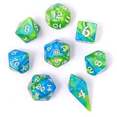 HYMGHO - Wyrmforged Rollers - Rounded Edge 8 Piece Polyhedral Dice sets | Odin's Place