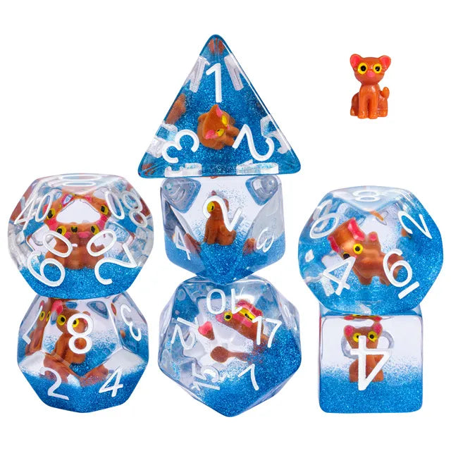 Foam Brain Honey the Cat Poly 7 Dice Set | Odin's Place