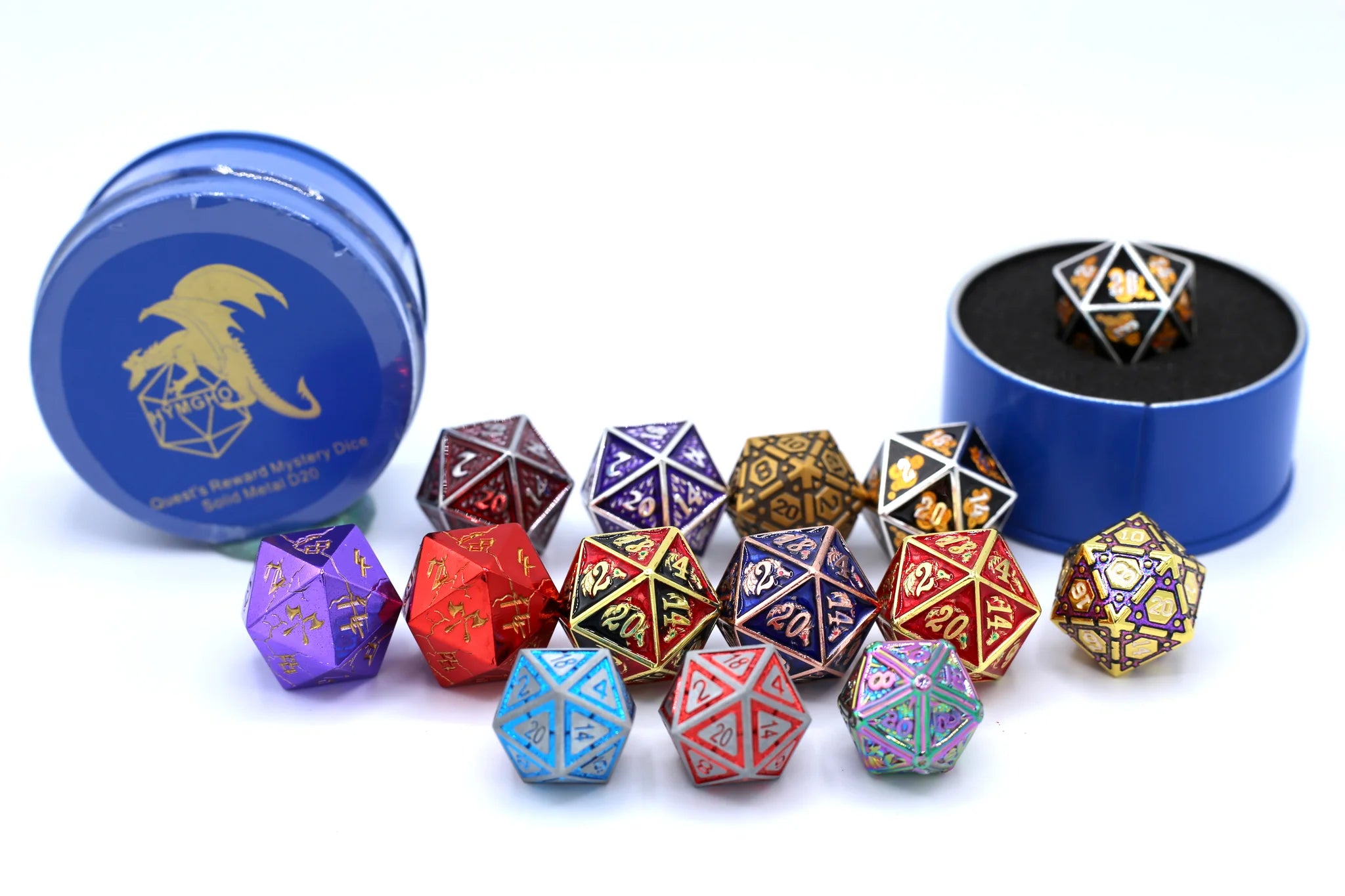HYMGHO - Quest's Reward Mystery Dice - Solid Metal D20s | Odin's Place