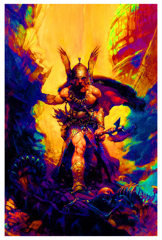 Poster: Dark Kingdon - Frank Frazetta - Non Flock Blacklight | Odin's Place