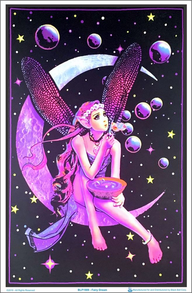 Poster: FAIRY DREAM - Joseph Charron - Flocked Blacklight | Odin's Place