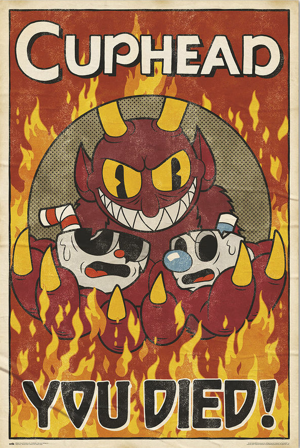 Poster: Cuphead - You Died | Odin's Place