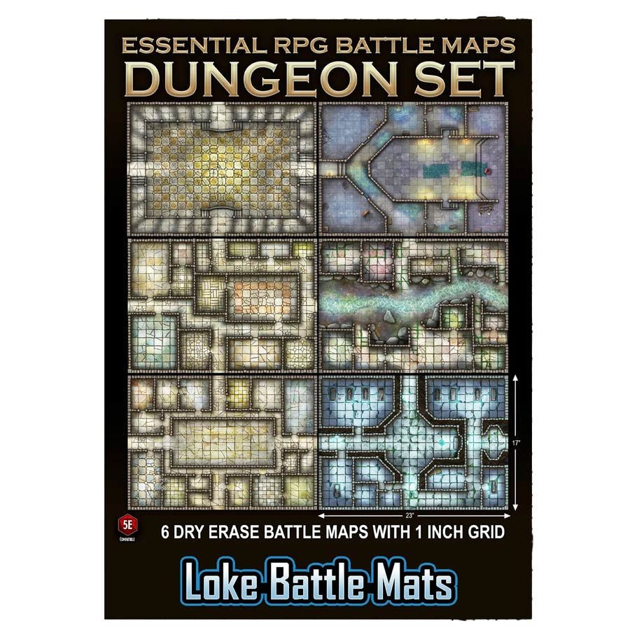 Loke Battle Mats: Essential RPG Battle Maps: Dungeon Set | Odin's Place