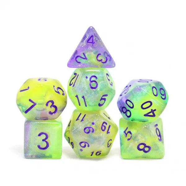 Foam Brain Poly 7 Dice Set Luminescent Jellyfish | Odin's Place