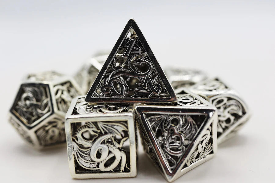 Foam Brain Dragon Essence: Mithril Hollow Metal RPG Dice Set | Odin's Place