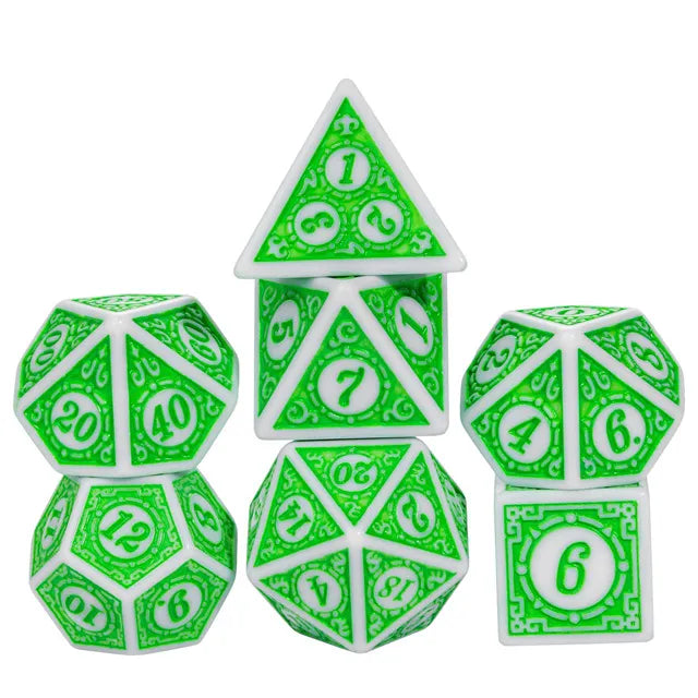 Foam Brain Motif: Leafy Poly 7 Dice Set | Odin's Place