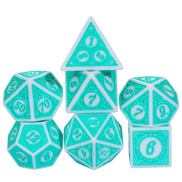 Foam Brain Motif: Azure Dreams Poly 7 Dice Set | Odin's Place