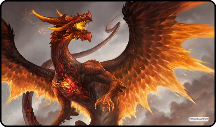 Gamermats Playmat: Red Crystal Dragon Stitched | Odin's Place