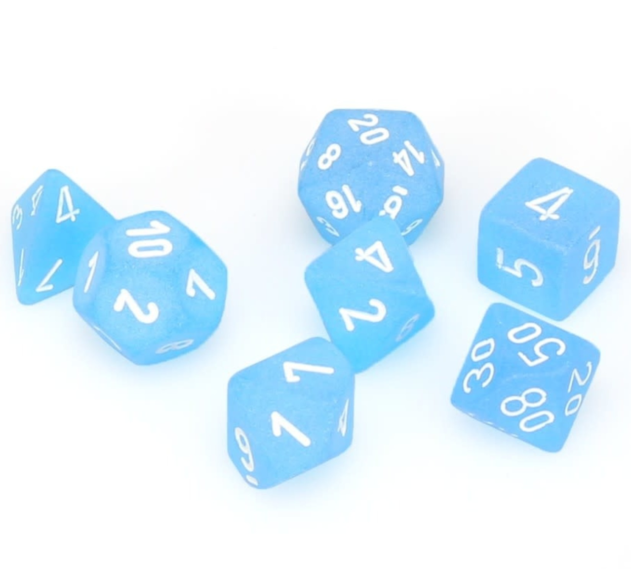 Chessex Mini Poly 7 Dice Set: Scarab Blue Blood/Gold | Odin's Place