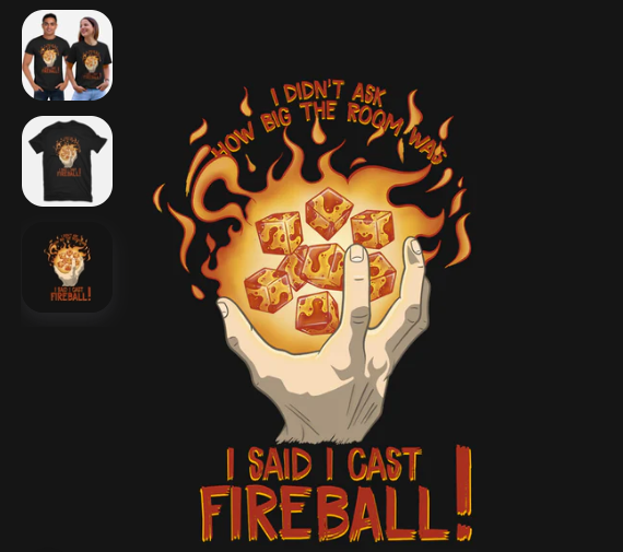 T-Shirt: I Cast Fireball | Odin's Place