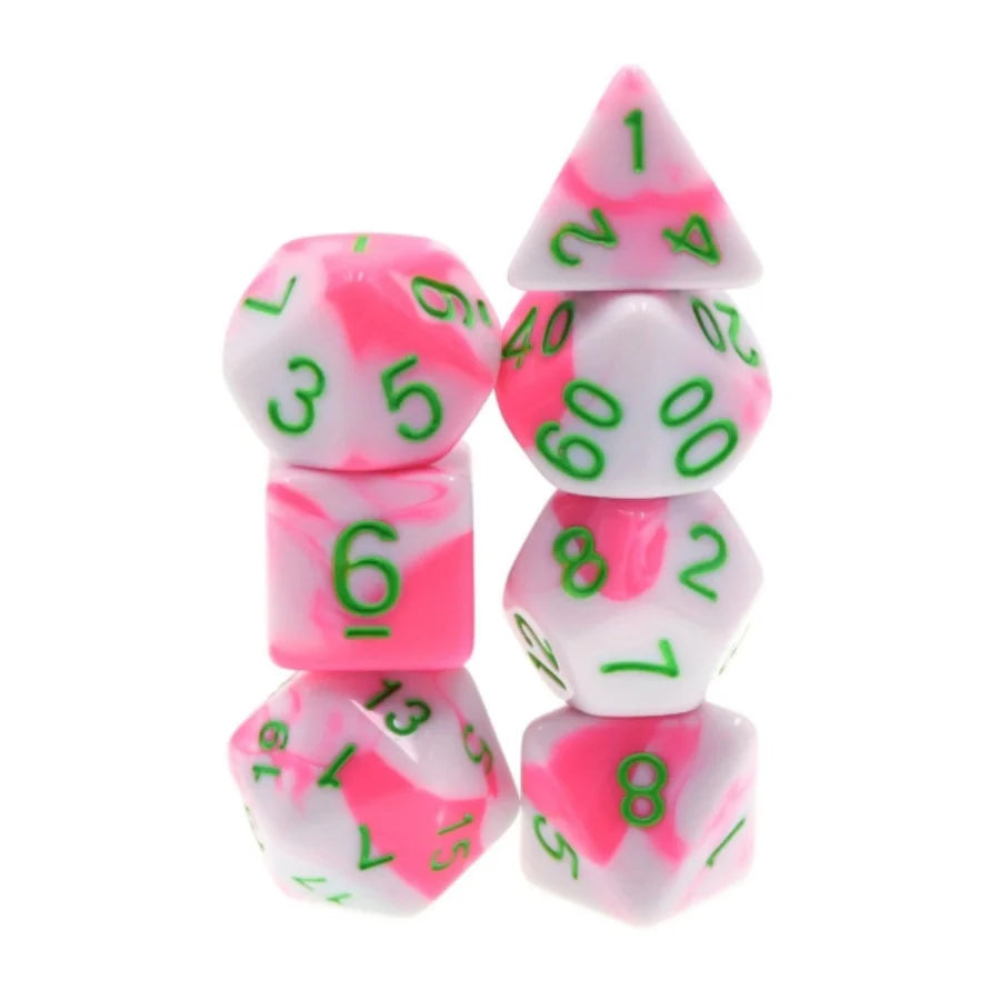 Foam Brain Pink Flamingo Poly 7 Dice Set | Odin's Place
