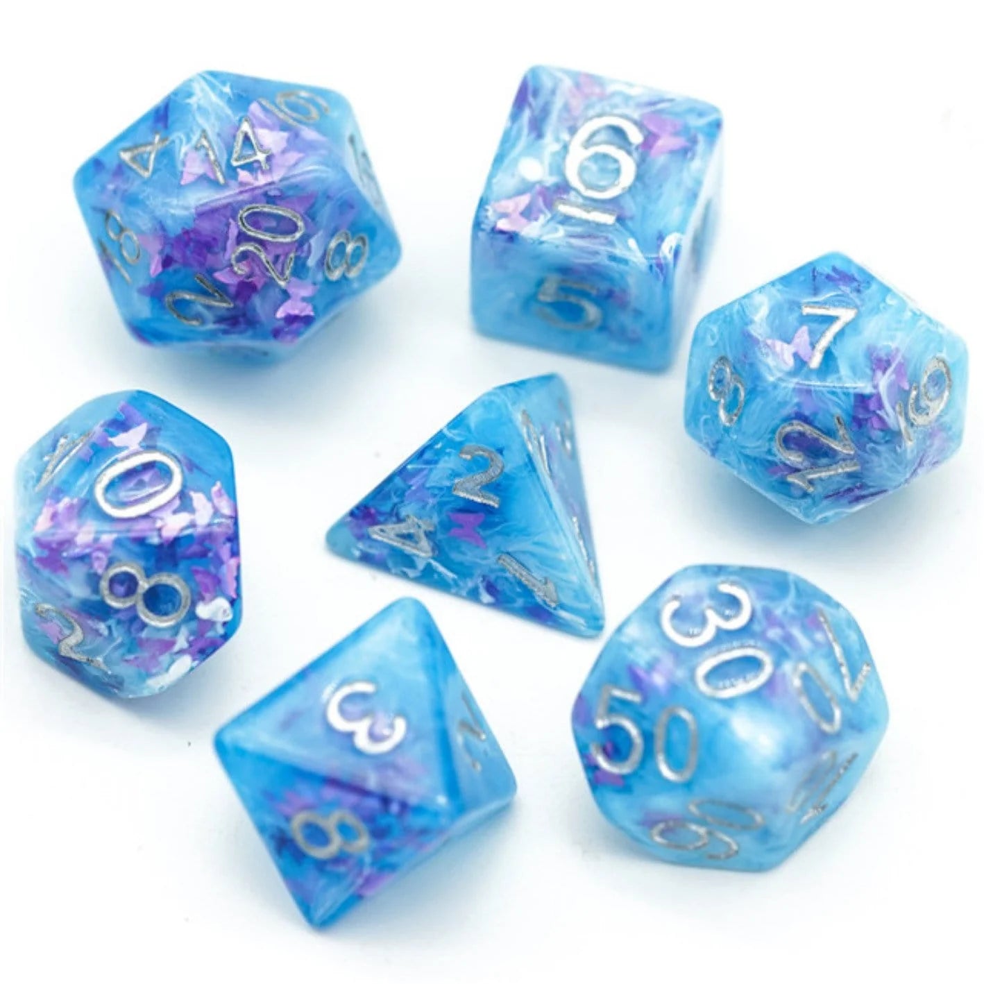 Foam Brain Frozen Butterfly Poly 7 Dice Set | Odin's Place