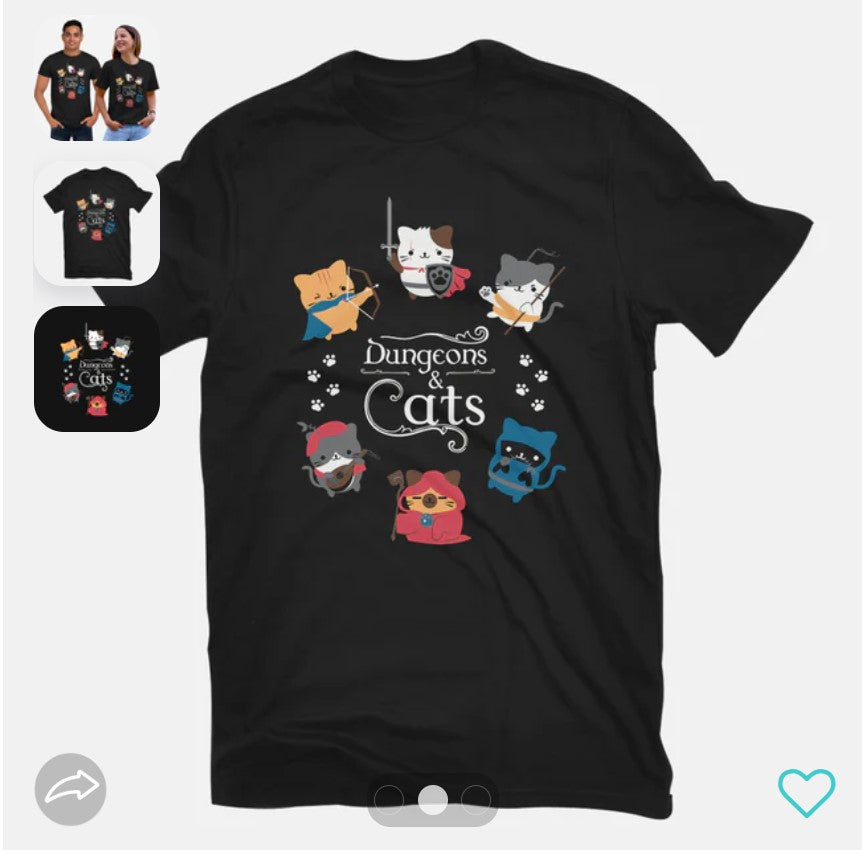 T-Shirt: Dungeons and Cats | Odin's Place