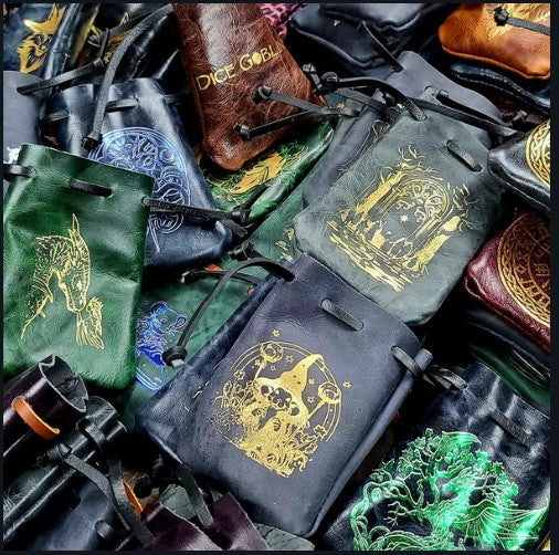 Grimbeard Leather Flat Small Dice Bag | Odin's Place
