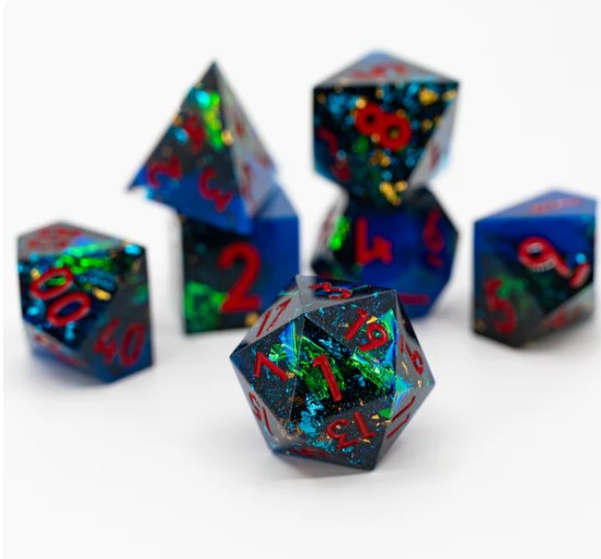 NTSD Sharp-Edged Dice in Test Tube, Assorted Styles | Odin's Place