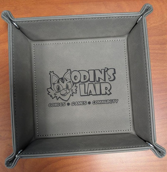 Emberglow Gaming Square Leatherette Dice Tray, Odin's Lair Custom Design | Odin's Place