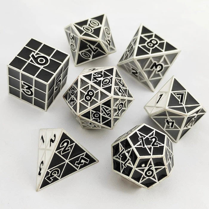 Foam Brain Puzzle Cube Dice: Shades of Gray Poly 8 Dice Set | Odin's Place