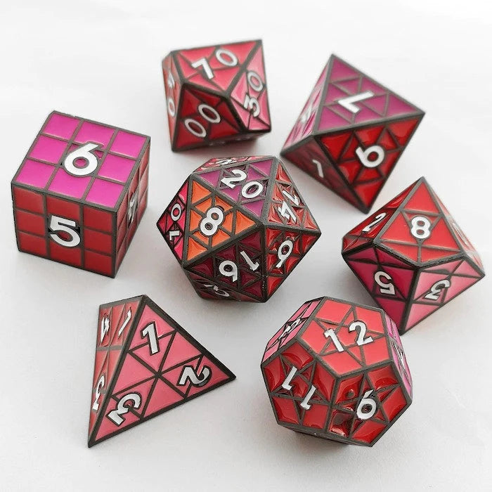 Foam Brain Puzzle Cube Dice: Shades of Red Poly 8 Dice Set | Odin's Place