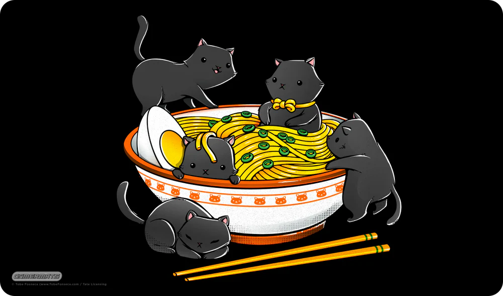 Gamermats Playmat: Ramen Cats by Tobe Fosneca | Odin's Place