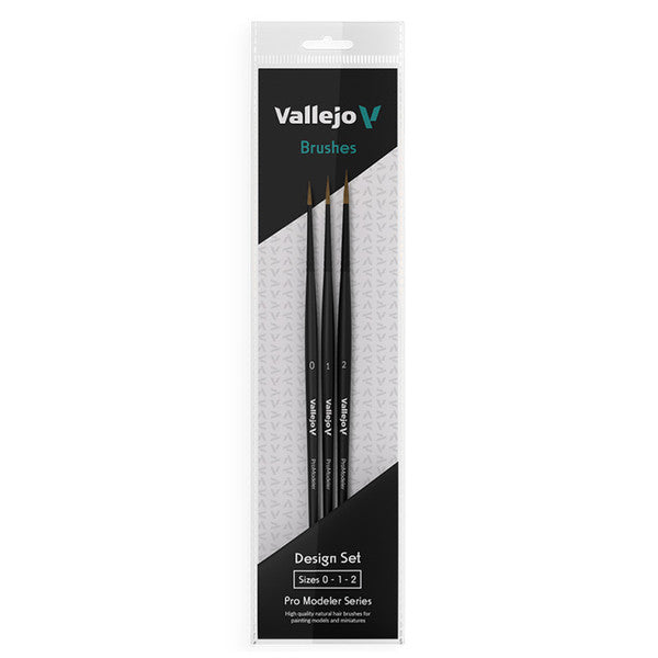 Vallejo Brush Set: Design: Natural Hair (Sizes 0, 1 & 2) | Odin's Place